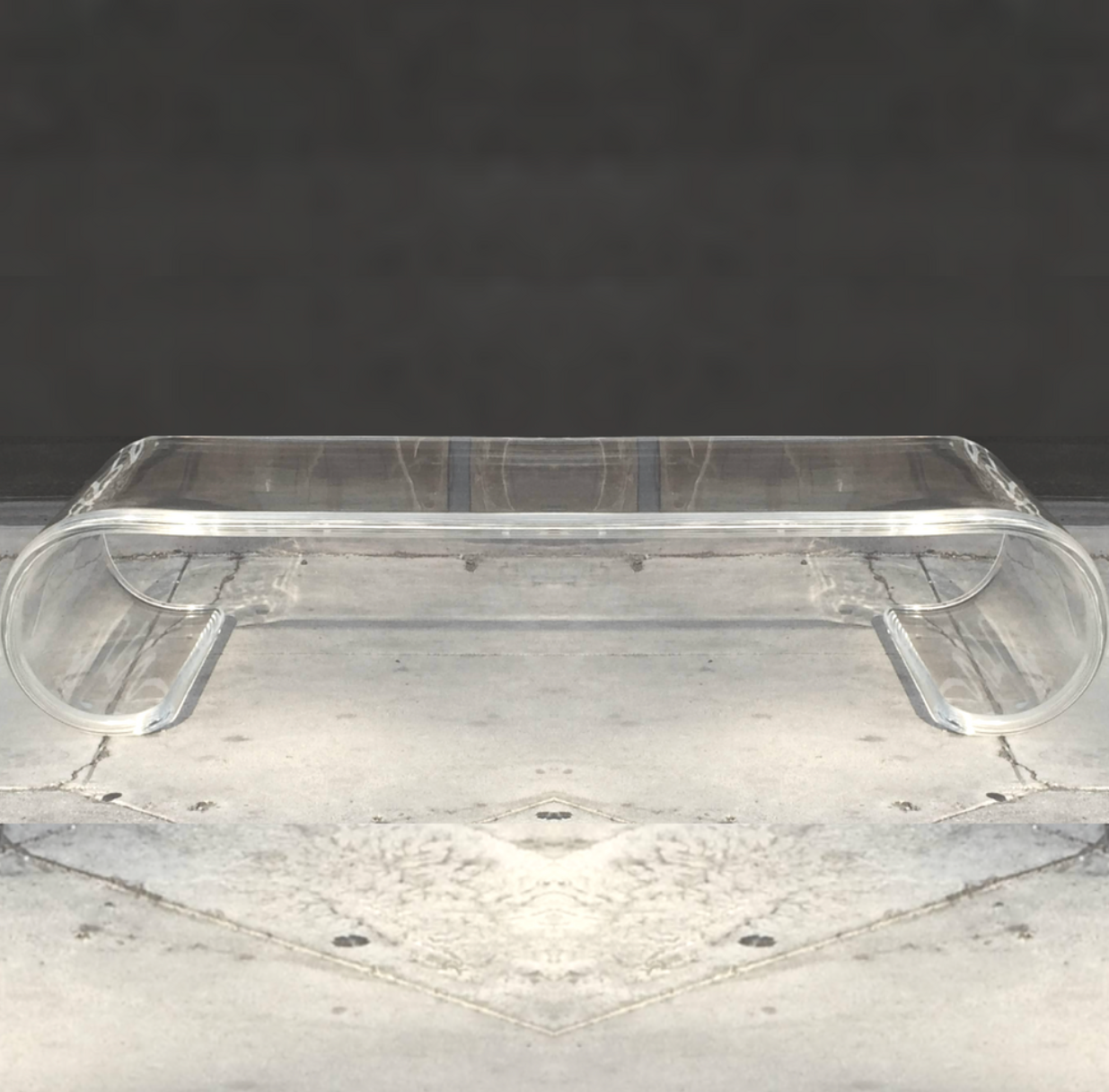 Vintage-Inspired Acrylic Scroll Coffee Table