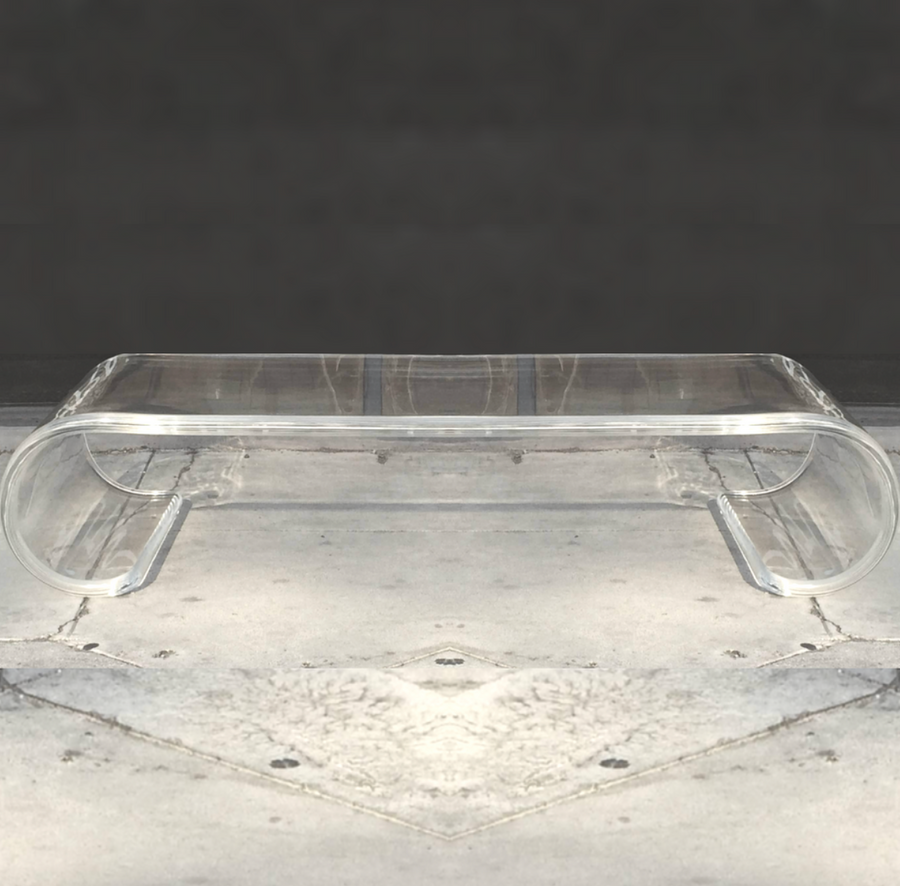 Vintage-Inspired Acrylic Scroll Coffee Table