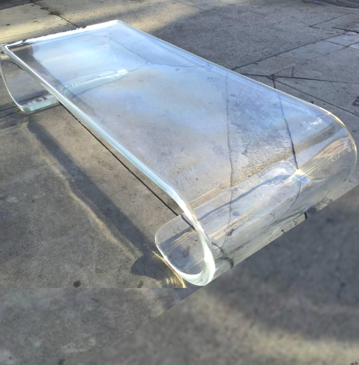 Vintage-Inspired Acrylic Scroll Coffee Table