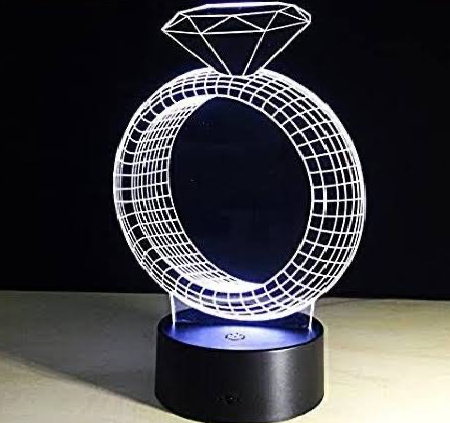 Diamond Ring 3D Optical Illusion Lamp