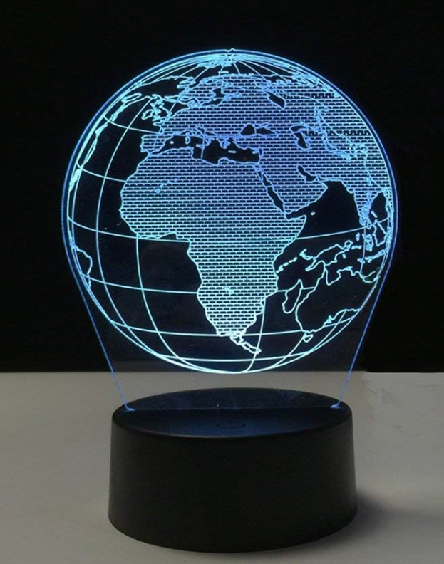 Globe 3D Colorful Gradient Nightlight Europe and Africa