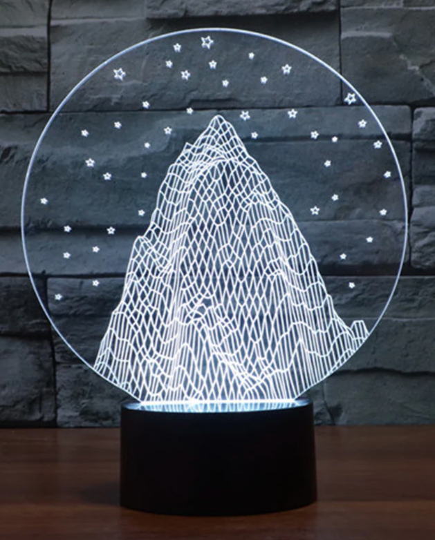 Snowy Mountain 3D Optical Illusion Lamp