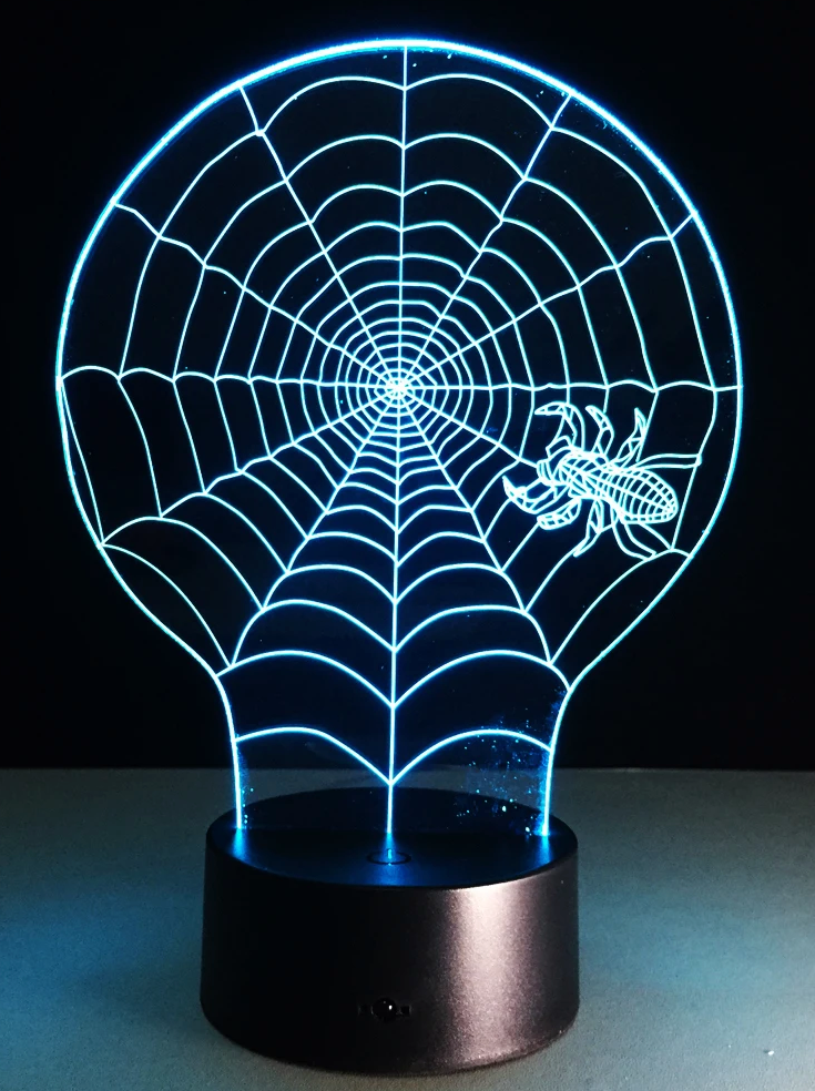 Spider Web 3D Optical Illusion Lamp