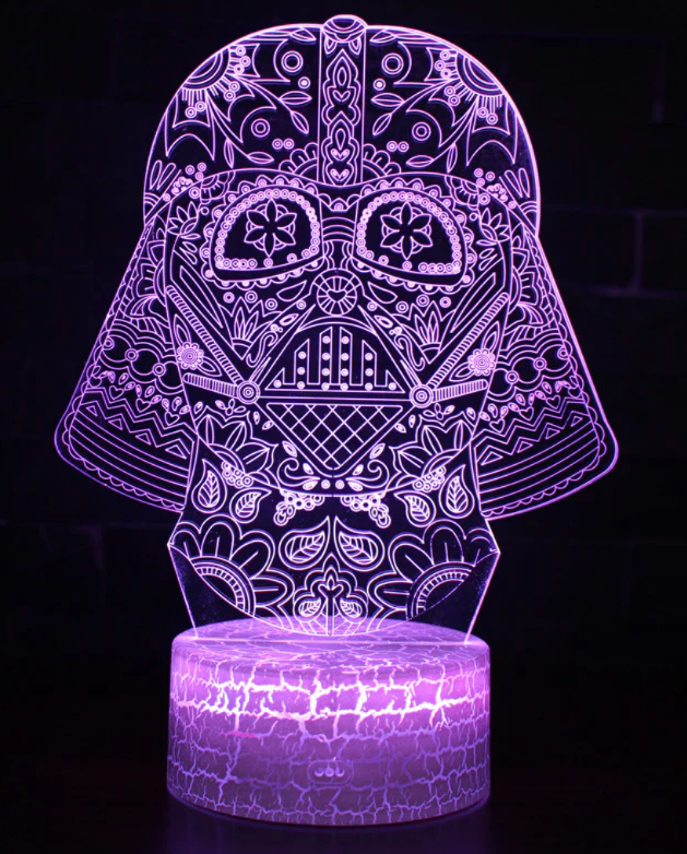 Star Wars Artistic Darth Vader Helmet 3D Optical Illusion Lamp