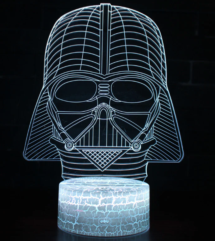 Star Wars Darth Vader Helmet 3D Optical Illusion Lamp