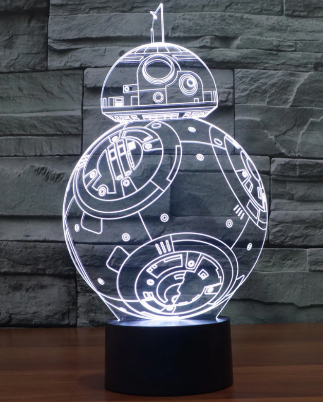 Star Wars Inspired BB-8 3D Optical Illusion Lamp