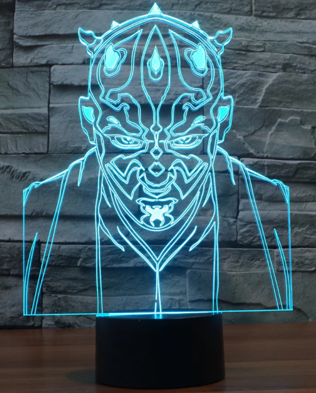 Star Wars Inspired Darth Maul 3D Optical Illusion Lamp