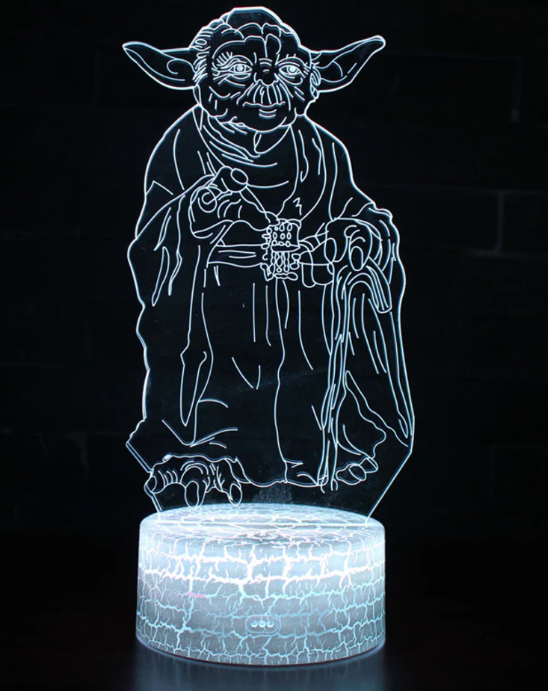 Star Wars Yoda Character 3D Optical Illusion Lamp