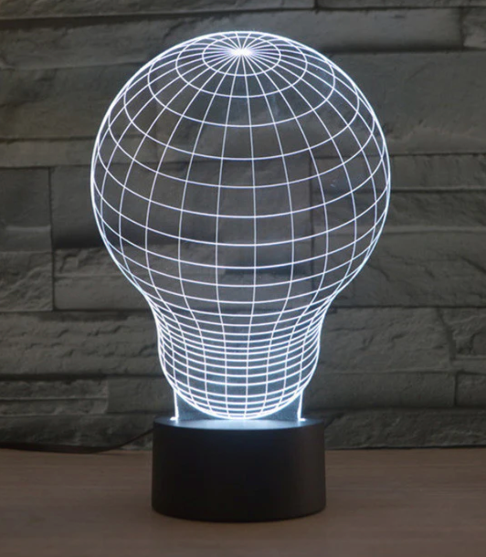 Traditional Light Bulb 3D Optical Illusion Lamp