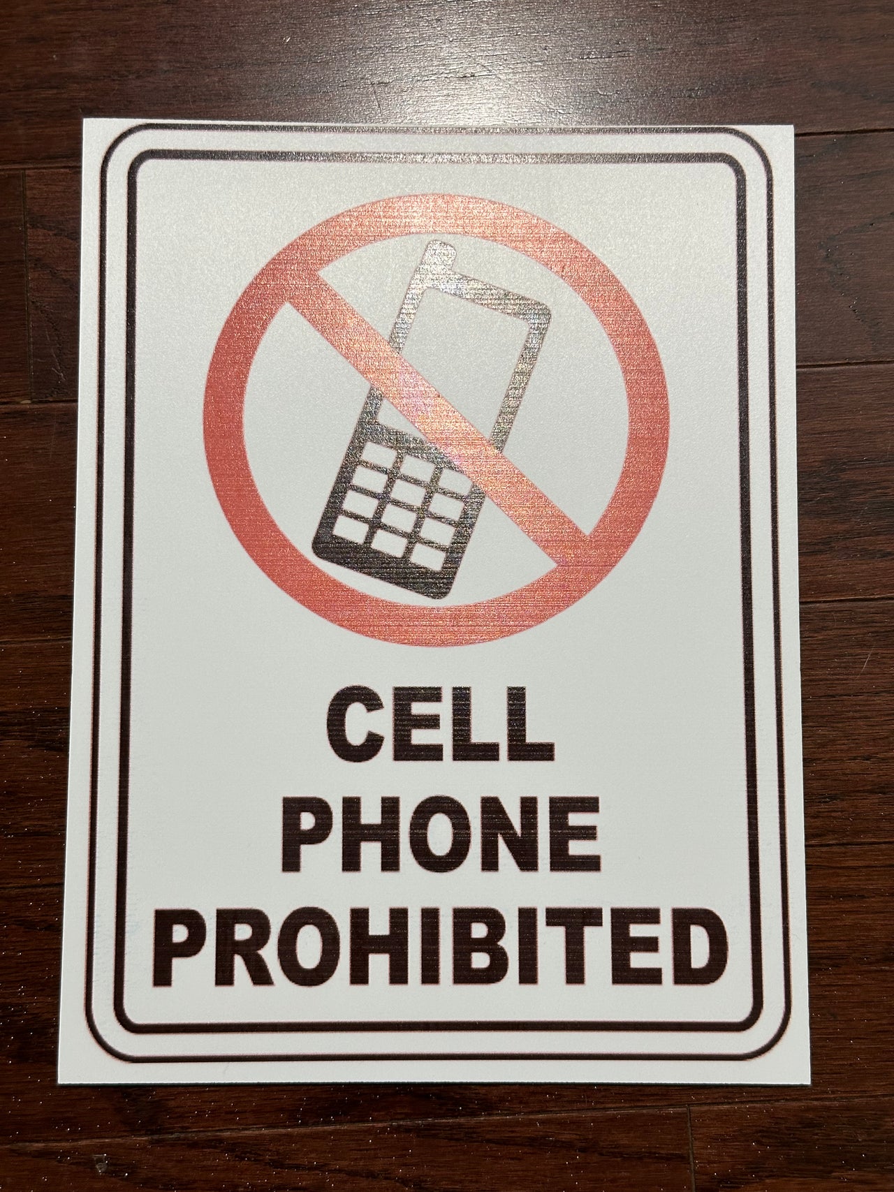 Cell Phone Prohibited Sign