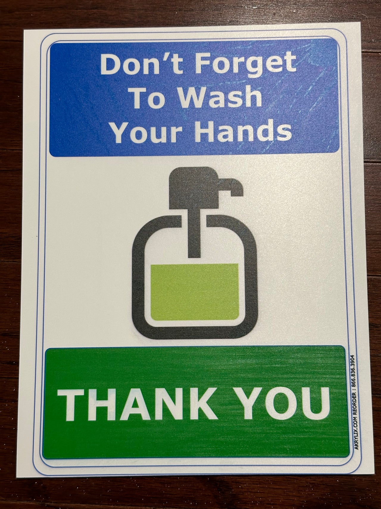 Don’t Forget to Wash Your Hands Thank You Sign