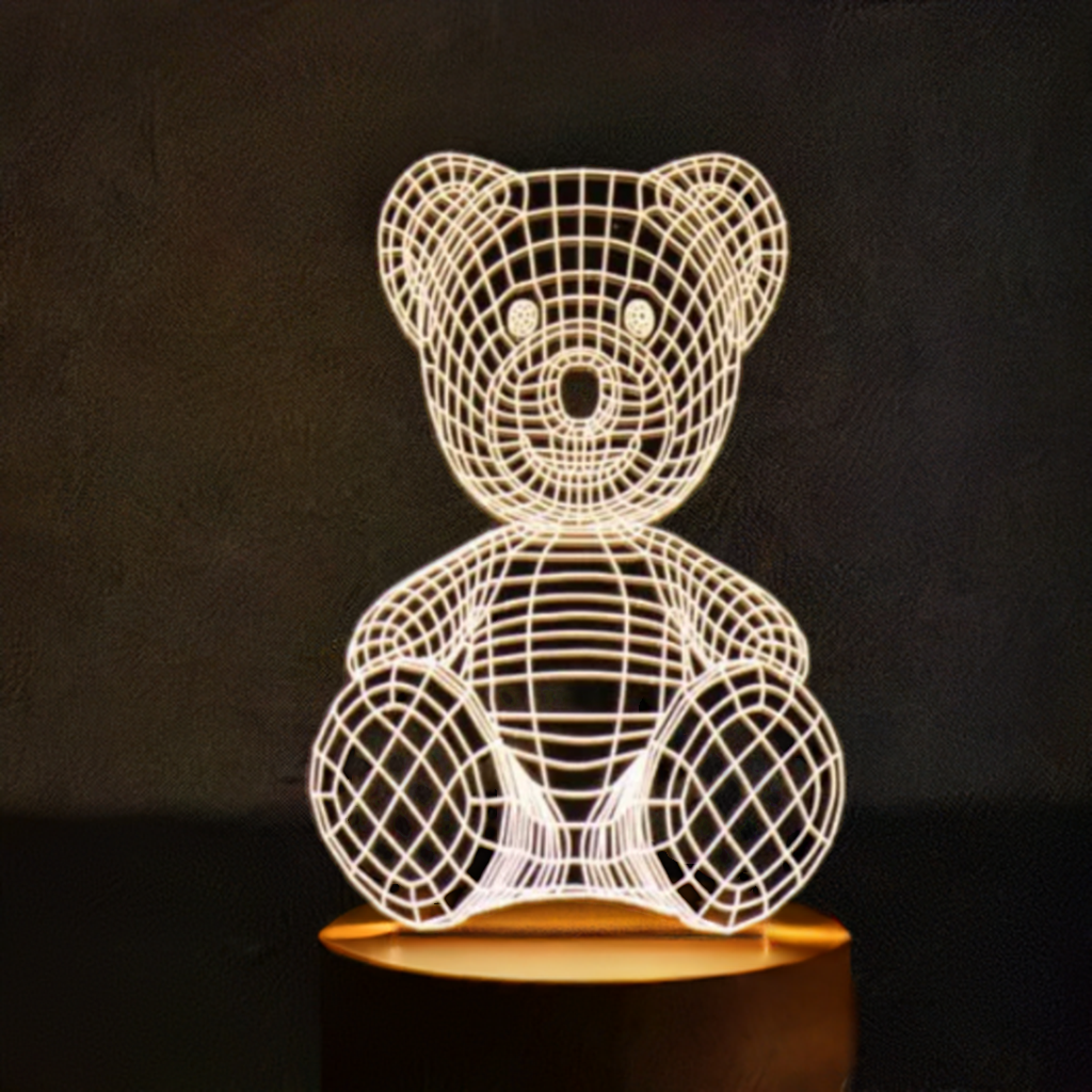 Teddy Bear 3D Optical Illusion Lamp