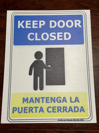 Thumbnail for Keep Door Closed Sign (English & Spanish)