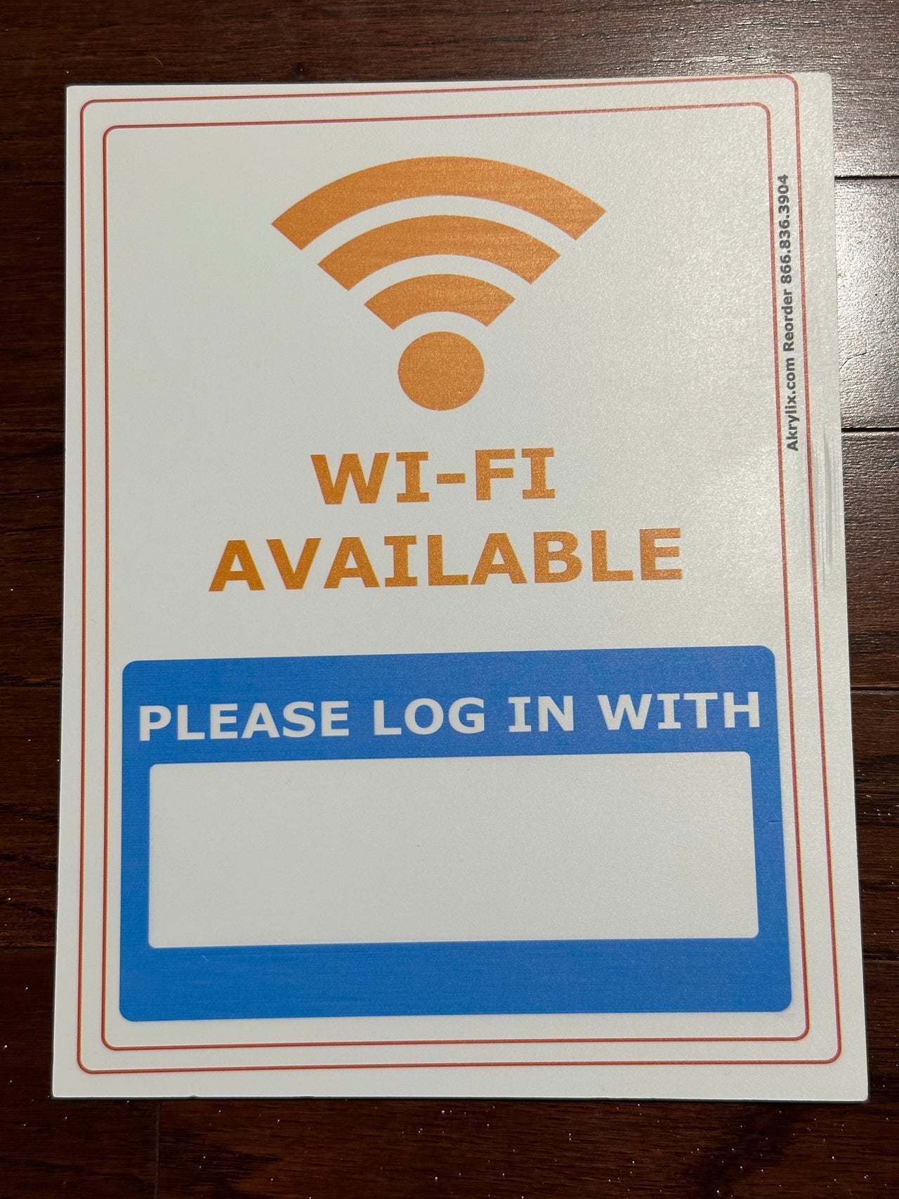 WiFi Available Please Log In With Sign